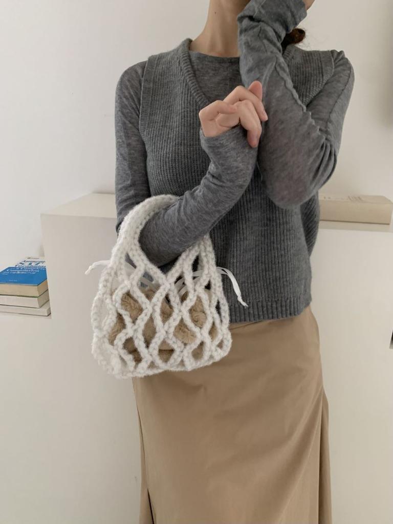 Новая выдолбленная вручную квадратная сумка из хлопчатобумажной нити, связанная крючком из золотой проволоки, модная повседневная универсальная сумка для рыболовной сети