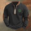Men's St. Patrick's Day Vintage Casual Zip Sweatshirt Outdoor Casual Top