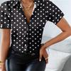 Blusas mujer de moda 2022, летние офисные женские топы с принтом, женские рубашки, женские рубашки, блузки, топы с коротким рукавом, шикарная женская рубашка