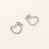 METROCITY JEWELRY Cuore Sterling Silver White Earrings A231SE0002WPA
