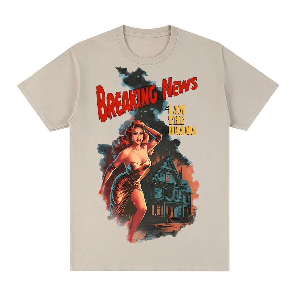 Cardi B - AM I THE DRAMA Альбом Футболка Новая футболка Графическая печать Панк Футболка Круглый вырез Одежда 100% хлопок Футболки Топ