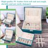 Pu Large Creative Jewelry Box For Women Girls, Double-Layer Lockable