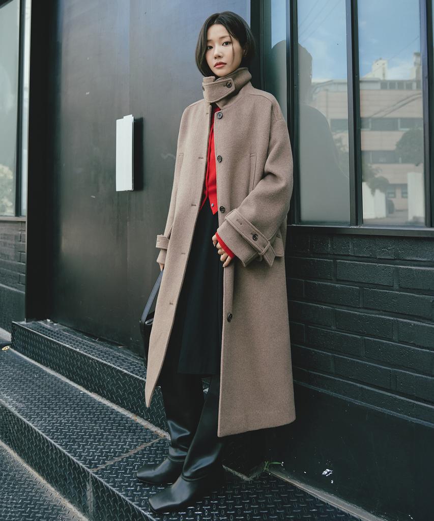 Artid Cashmere Oversized Long Coat_Brown