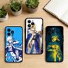 AAA Аниме Fate Saber Чехол для телефона для iPhone 17,16,15,14,13,12,11 Plus,Pro Max,XS,Мягкий силиконовый черный чехол