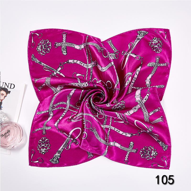 New Silk Shawl Satin Square Scarf For Women Chain Neckerchief Female New Headband Hair Bands Print Foulard Hijab Wraps Bandana