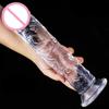 Большой кристаллический желе, реалистичный прозрачный фаллоимитатор на присоске, огромный прозрачный пенис, член, анальный продукт, секс-игрушки для женщин, лесбиянок для взрослых