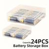 1pc Transparent Battery Storage Box, Holds 24 AA/AAA Batteries, Durable Plastic Organizer Case for Home Storage