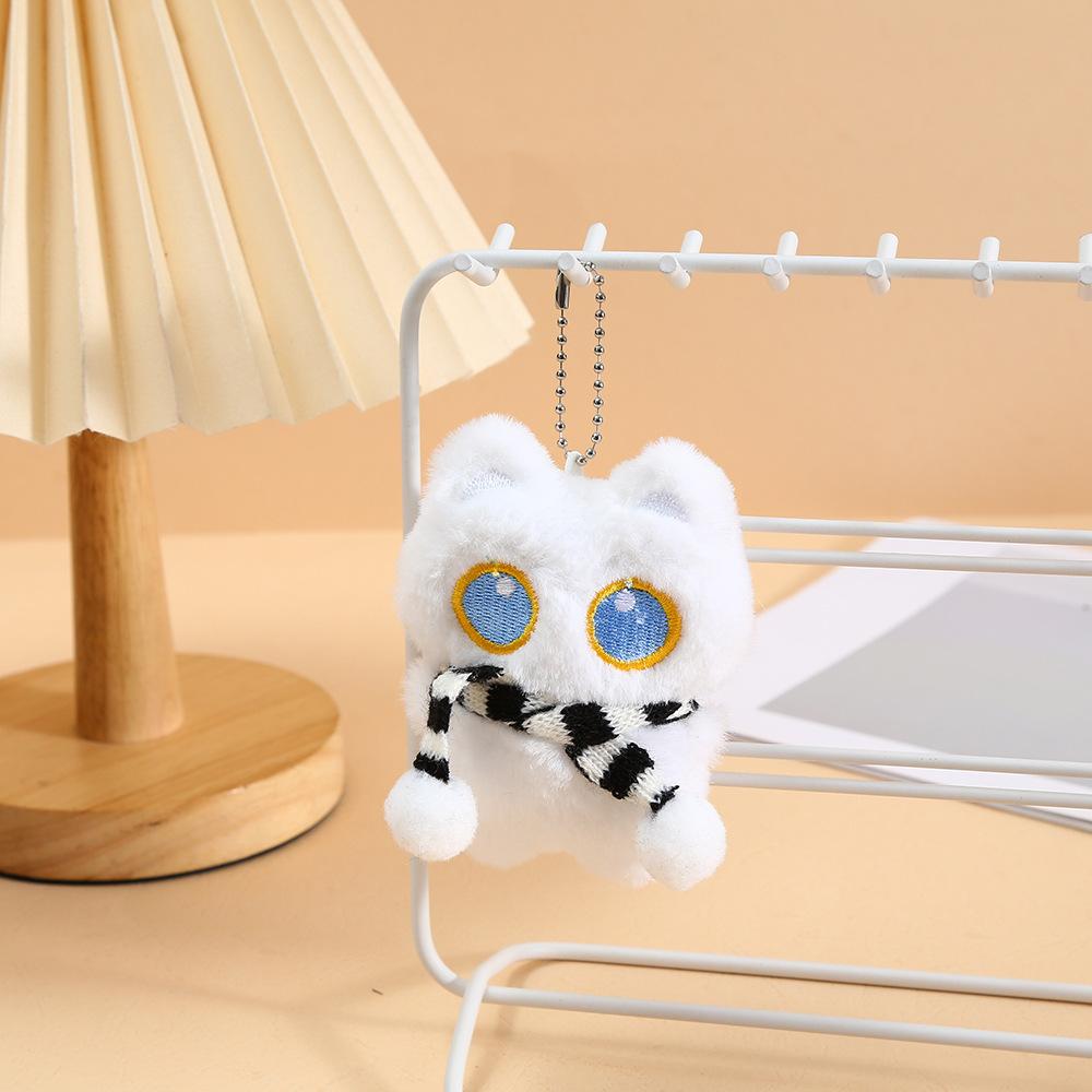 1Pcs Cute Plush Black Cat Doll Toy Keychain Bag Pendant Charms Car Keyring Accessories For Women Couples Kawaii Gift