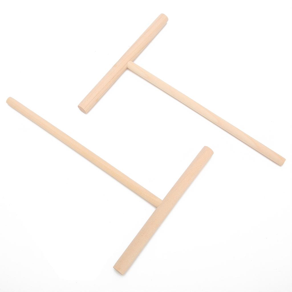 2Pcs TShaped Wooden Pancake Batter Spreader Crepe Spreader Spatula for Kitchen Use