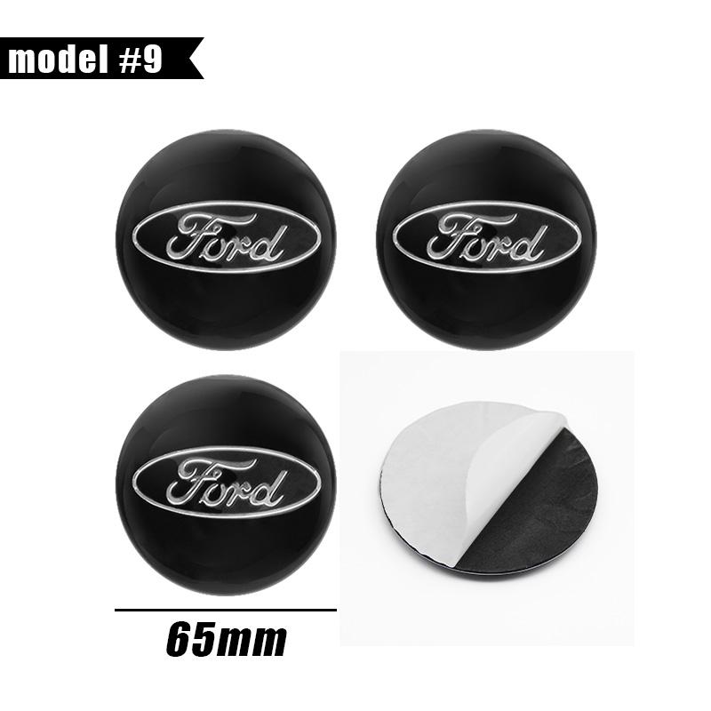TRR7004pcs Car Wheel Center Hub Cap Stickers Badge Logo Emblem Decal Accessories For Ford Focus Fiesta EcoSport ESCORT Mondeo Mustang