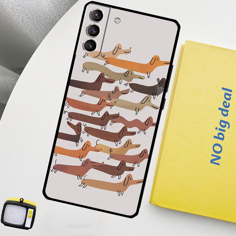 Cute Dachshund Dog Hot Phone Case For Samsung Galaxy S25 S26 Ultra S20 S21 S22 S23 Plus S24 Ultra S10 S25 FE Cover