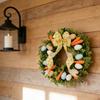 Easter Wreath, Cute – Egg And Carrot Shaped, Festive Decoration, Suitable For Front Door, Friends And Family Gatherings,  And Outdoor Home Decor.