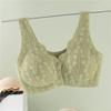 Кружевной бюстгальтер большого размера с мягкими чашками до пуговицы в нижнем белье для пожилых людей, дышащая женская майка без стального кольца