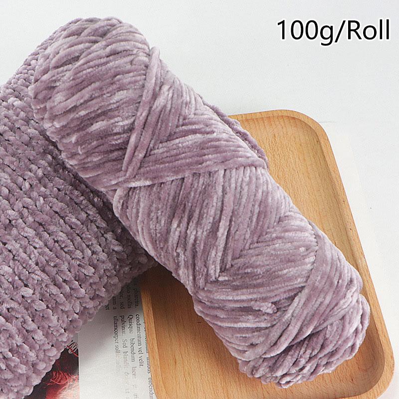 100g/roll DIY Velvet Yarn Polyester Chenille Yarn Crochet Yarn Baby Plush Yarn For Knitted Sweater