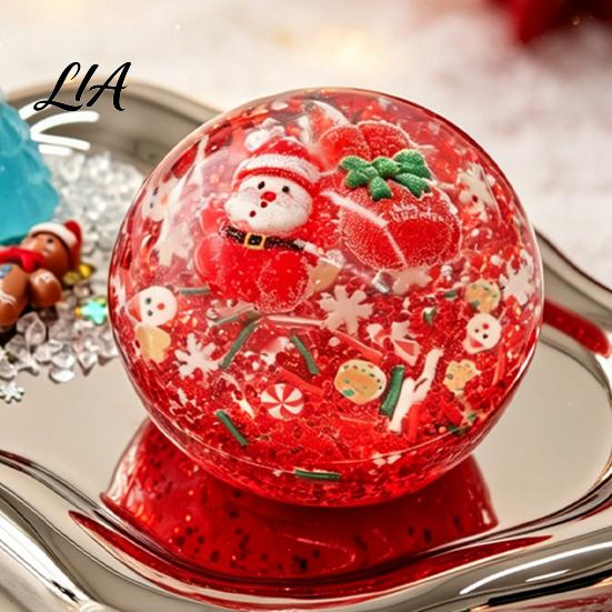 TPR Stress Ball 1/4Pcs Christmas Fidget Toy, Anxiety Relief Squeezable Ball, Xmas Sensory Toy Theme Party Favors for Adults and Kids Relaxing