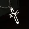 1pc Stainless Steel Jesus Cross Necklace - The Perfect Gift for Prayer-Lovers!