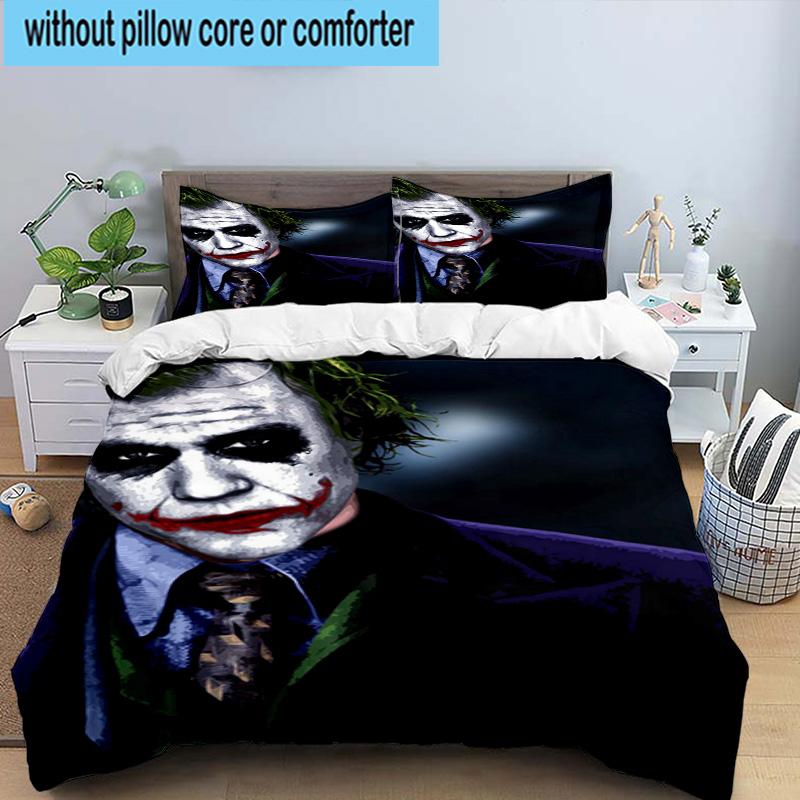 3PCS Jo-ker's Masked Faces 3pcs Bedding,Including 3PCS Duvet Cover And 2pcs Pillowcases Perfect for Christmas,Ideal for Bedroom, Dormitory