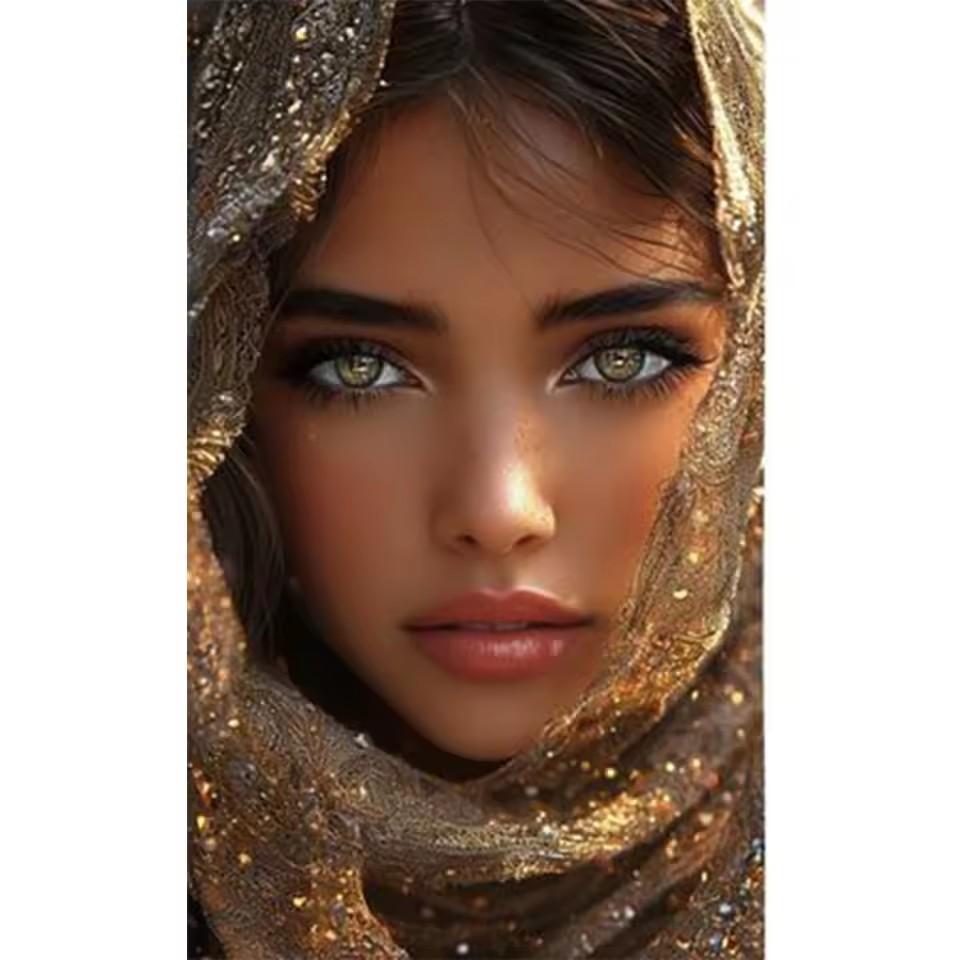 Хиджаб Женщины Ближнего Востока 5D Полная Квадратная Круглая Алмазная Живопись Искусство Мозаика Сделай Сам Набор для Вышивки Крестом Портрет Домашний Декор