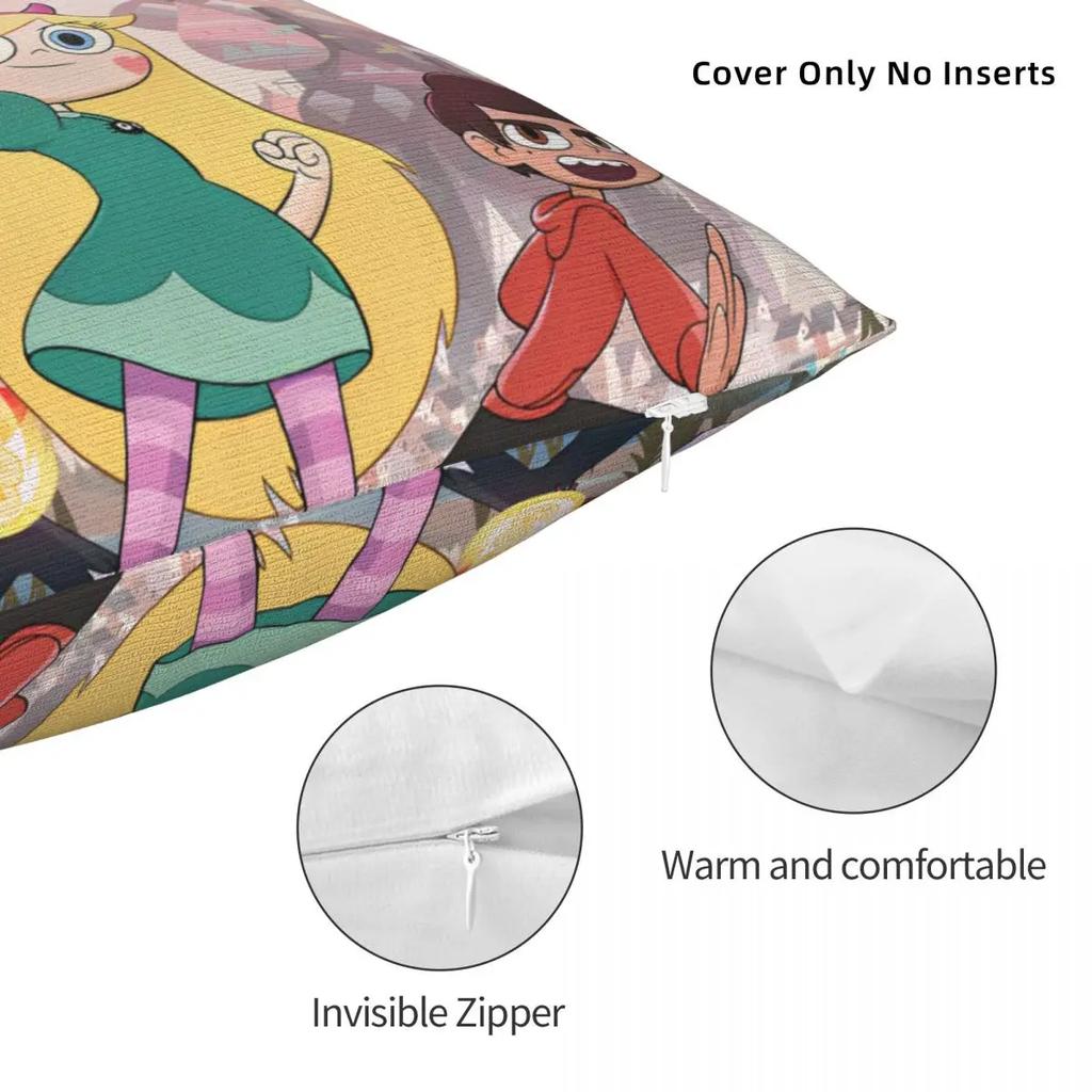 Звёздная против. Наволочка Силы Зла Мягкая Полиэстеровая Наволочка Декор Мультяшная Милая Наволочка Подушка Кровать Квадратная 45см