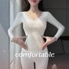 Lace Warm Long Tops Pants Set with Chest Pad Slimming Underwear Women Thermal Underwear  Underwear