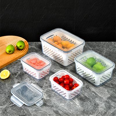 Набор контейнеров для хранения продуктов в холодильнике с крышками и ситом, кухонные ящики для хранения, органайзер для фруктов и овощей