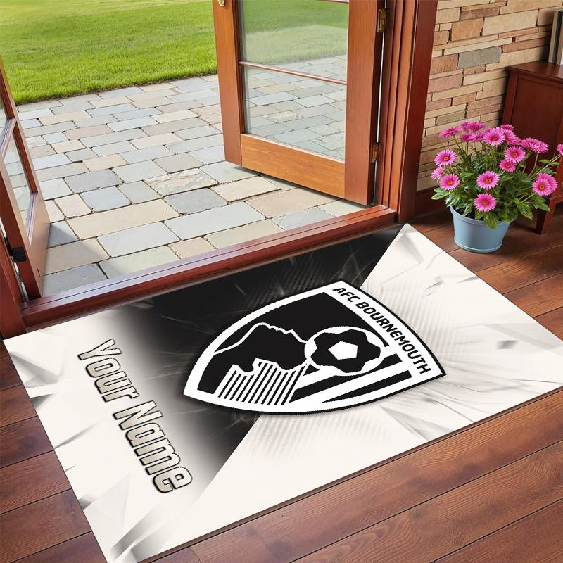 Crystal Velvet Rug Custom Name Text, Soft Non Slip Floor Mat Home DecorBournemouth Football