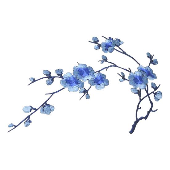Cherry Blossom Iron-On Patch Blossom Plum Applique Patch Embroidered Flower Vines DIY Trim for Jeans Garment Women Clothing Jacket Backpack