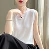 Женский жилет из бамбукового ледяного шелка Весна/Лето Новое поступление Принт-дизайн против складок Без рукавов Пуловер Вязаный топ-майка Модный