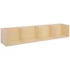 Wall Mount 84 CD / 56 DVD/Blu-ray/ Media Storage Rack 4 Cubes Wooden Shelf Organizer Unit Bookcase Display, Natural
