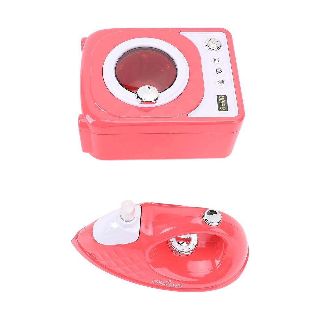 Pretend Laundry Set Battery Powered Washer and Ironing Board Playset Educational Role Playing Toys