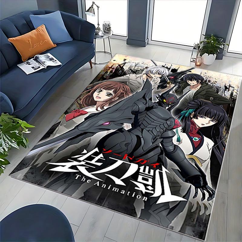 1 шт. Sword Art Online: Коврик под стул с Асуной и Кирито из аниме - Противоскользящий офисный ковер для стола, Декор для игровой комнаты, Идея для сезонного подарка. U097