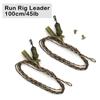 2x Run Rig Leadcore Leader Carp Fishing Line Camo Green/Camo Brown Braided Wire For Carp Fishing Terminal Tackle Accessories