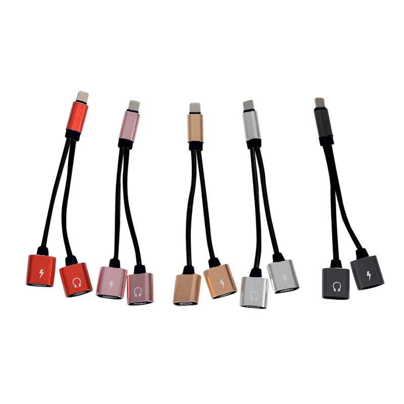 Адаптер 2 в 1 Lightning Двойной Зарядное устройство Аудио Разветвитель Сепаратор Кабель iPhone