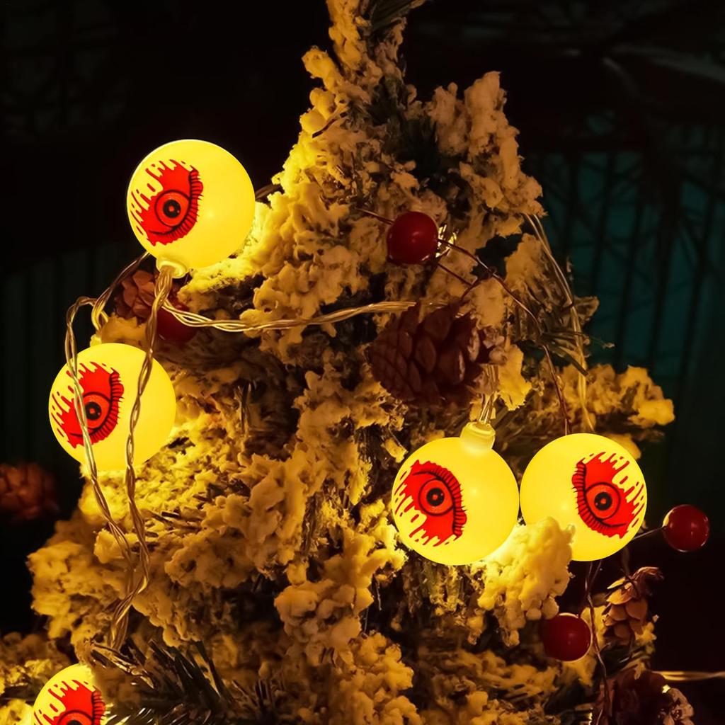 20Pcs Halloween colorful Eyeball String Lights 2025 LED Battery Operated Eyeball Lights Halloween Party decorations