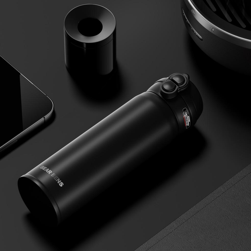 "Kumamoto Kids' Stainless Steel Water Bottle with Dual Straws and Portable Gift Box"