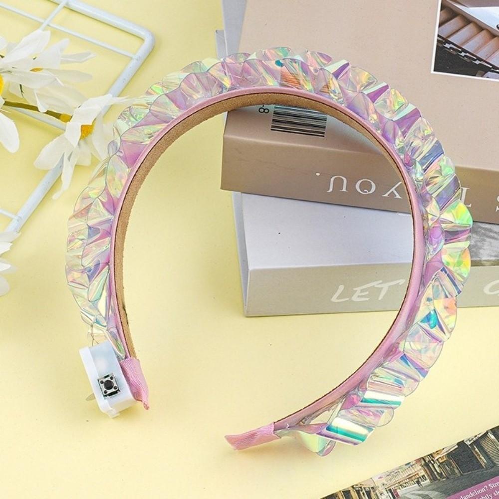 Colorful Light Up Hair Hoop LED Glowing Crown Gift Luminous Laser Headband Rave