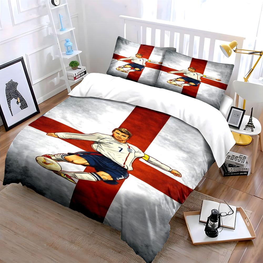 Soccer player, England flag. Bedding sets Duvet cover sets Duvet covers Pillowcases(1* Duvet Cover 2* Pillowcases without duvet insert)