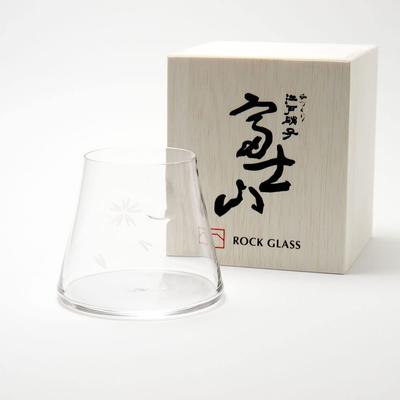 Edo Fuji появляется, когда вы наливаете Tajima Glass Edo Kiriko Fuji Hoei Glass Прозрачный пивной бокал с деревянной коробкой [стакан ручной работы] Mt. пиво! Гора.