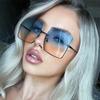 Y2K Fashion Oversized Square Sunglasses Women Retro Big Frame Metal Semi-Rimless Sunglasses Non Polarized Glasses