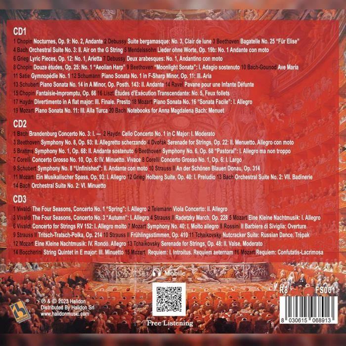 CD Classique - Musique Classique - Beethoven, Vivaldi, Mozart - 50 Morceaux - 3CD - Adultes