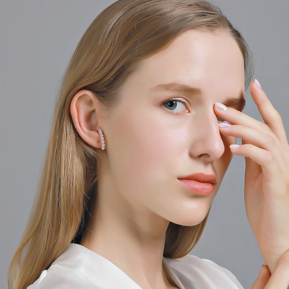 Серьги для женщин золотые серьги-каффы популярные серьги белые белые жемчужины большие взрослые элегантные нежные серьги Miyabi Grace Miyabi Grace непрокалываемые