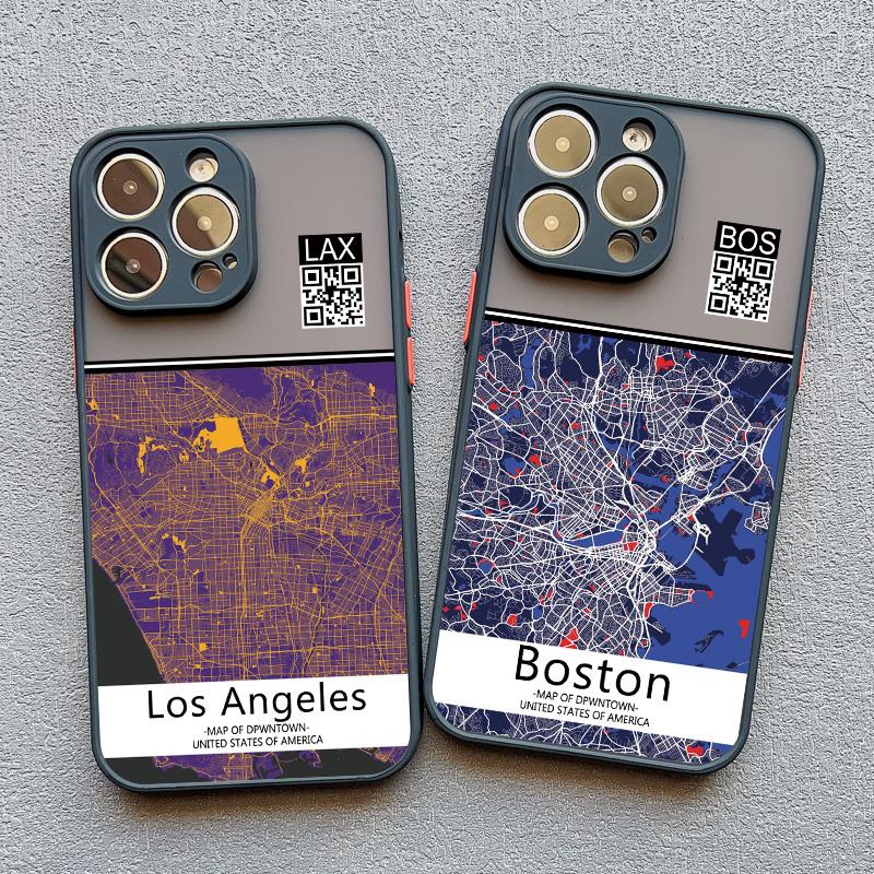 Чехол для телефона Ins Travel Country Sketch City Map для iPhone 8 7 Plus SE2 15 14 11 12 13 Pro Max Mini X XR XS Ударопрочный Funda Shell