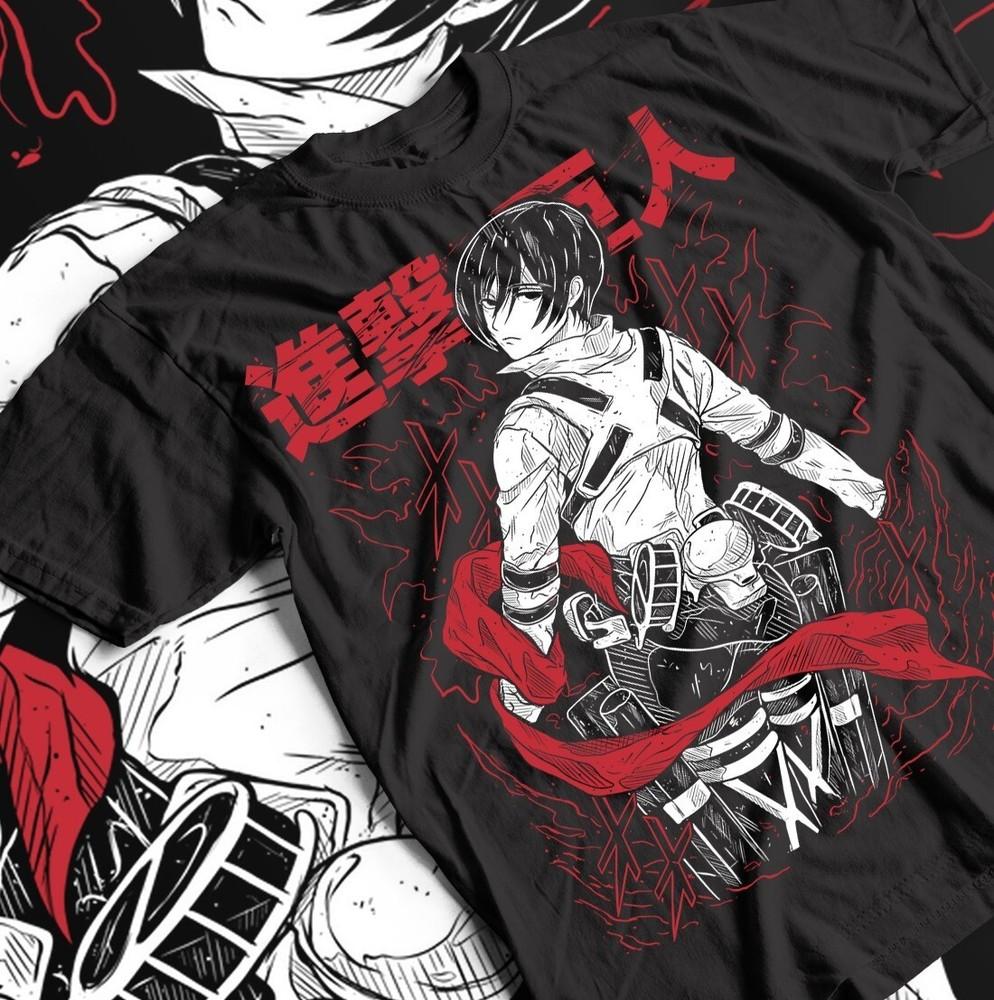 Attack On Titan T-Shirt Mikasa Shingeki Kyojin Horror Shirt Anime Horror Shirt