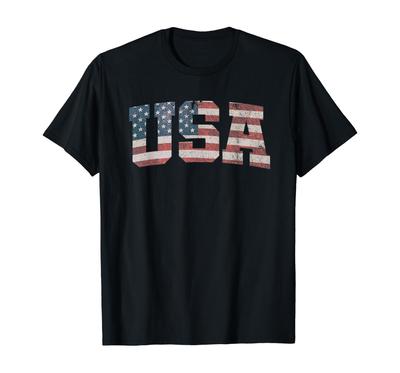 USA T Shirt US Flag Tee Patriodic 4th Of July America Tshirt