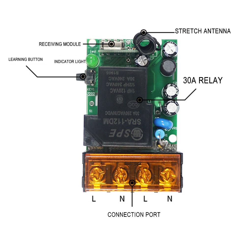 Высокоточное беспроводное реле управления 60 В-280 В реле RF Switch 4 рабочих режима 433 МГц 50 м релейный приемник для бытовой техники