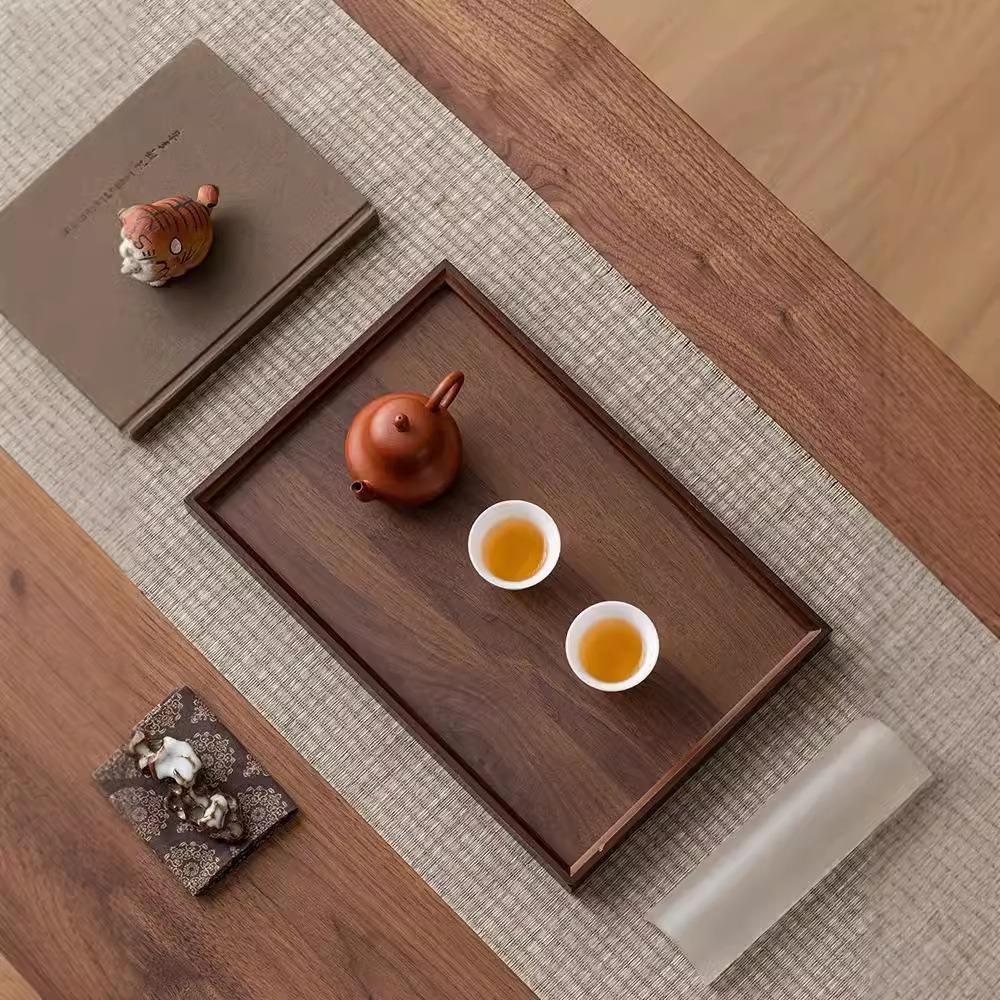 Bamboo Tea Set Serving Tray Smooth Surface Brunch Tray Household Storage Tray Breakfast