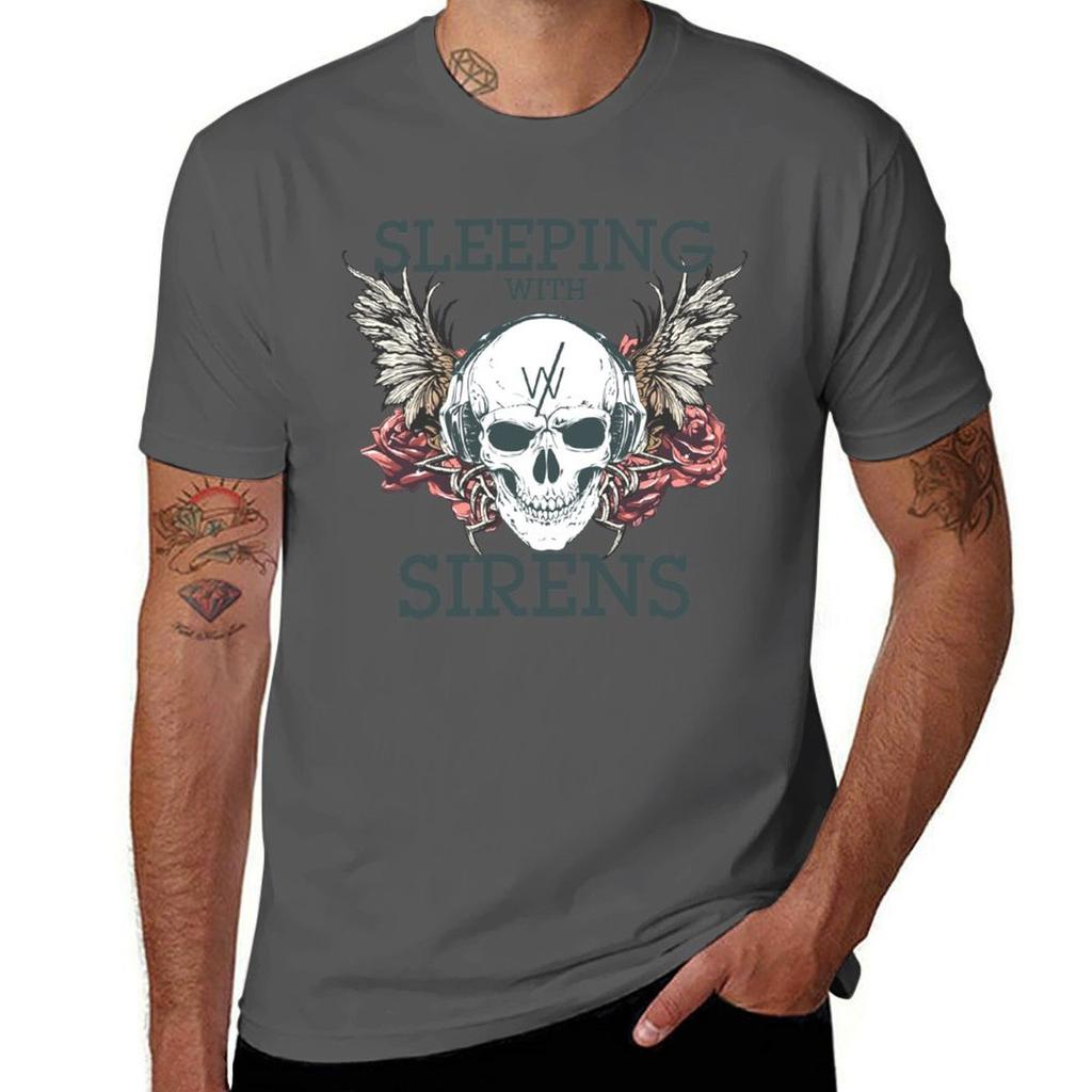Sleeping With Sirens Grunge Skull Tshirt Simple Trendy Casual Tshirt