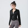 Осенне-зимняя куртка для йоги - с длинным рукавом, быстросохнущая, эластичный фитнес-топ для бега