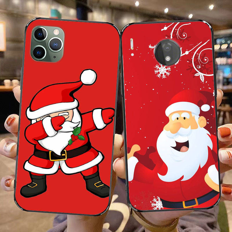 BS-14 С Новым годом Рождеством силиконовый чехол для iPhone 15 14 Xiaomi POCO M6 F6 Redmi Note 13 12 13C 8 9 Samsung S24 S23 S22 S21 FE Pro Plus Ultra