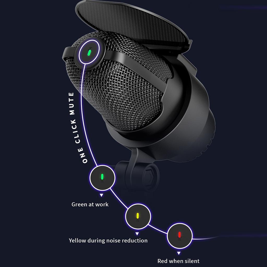 USB RGB микрофон компьютерный микрофонный комплект с штативом шумоподавление Plug & Play одна кнопка для отключения звука